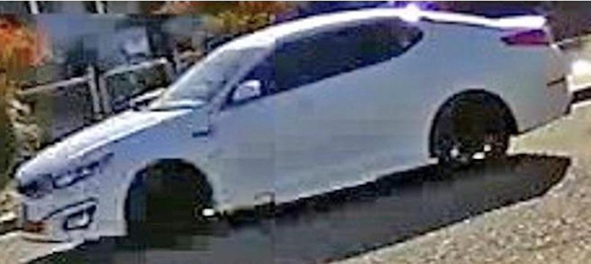 Deputies are looking for a white 2014 or 2015 Kia Optima with four doors, black rims and tinted windows.