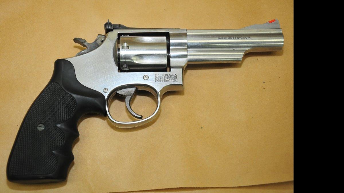 
A loaded .357 magnum was discovered after a traffic stop.
