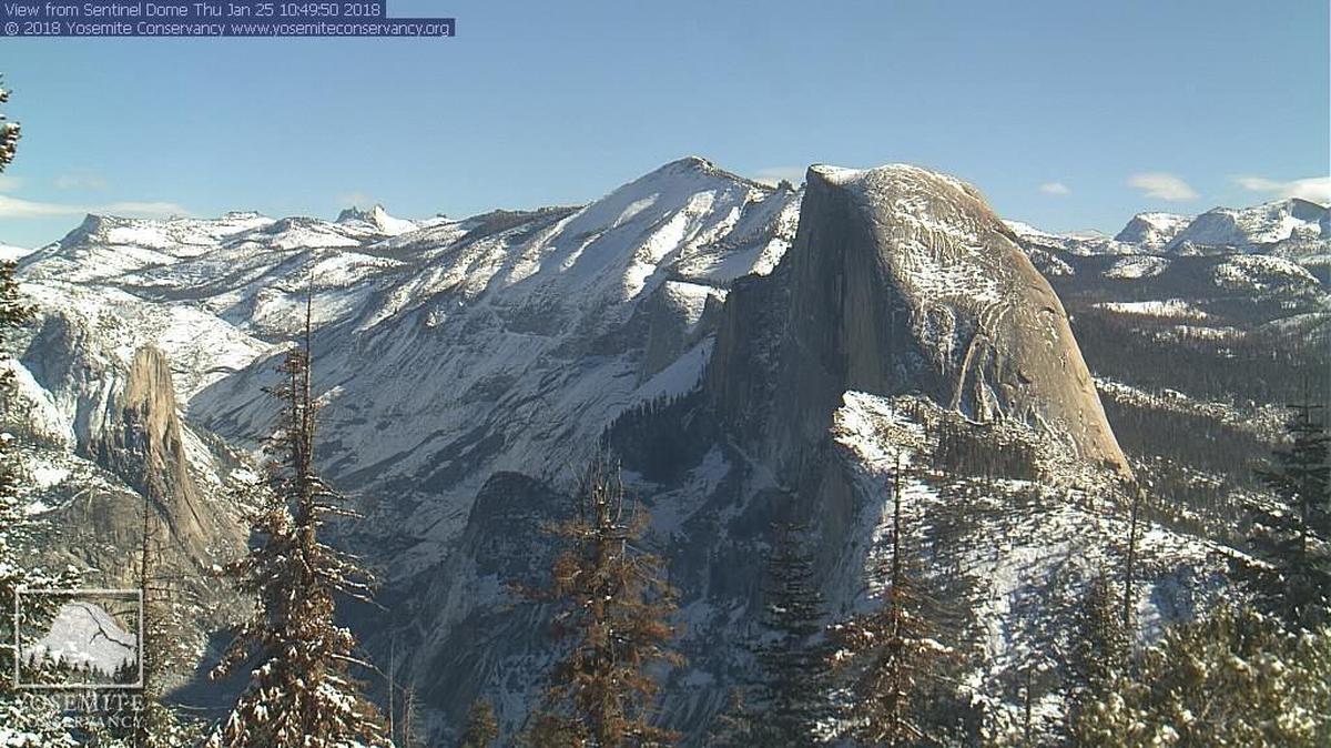 A Yosemite Conservancy webcam photo of Half Dome taken Thursday morning.