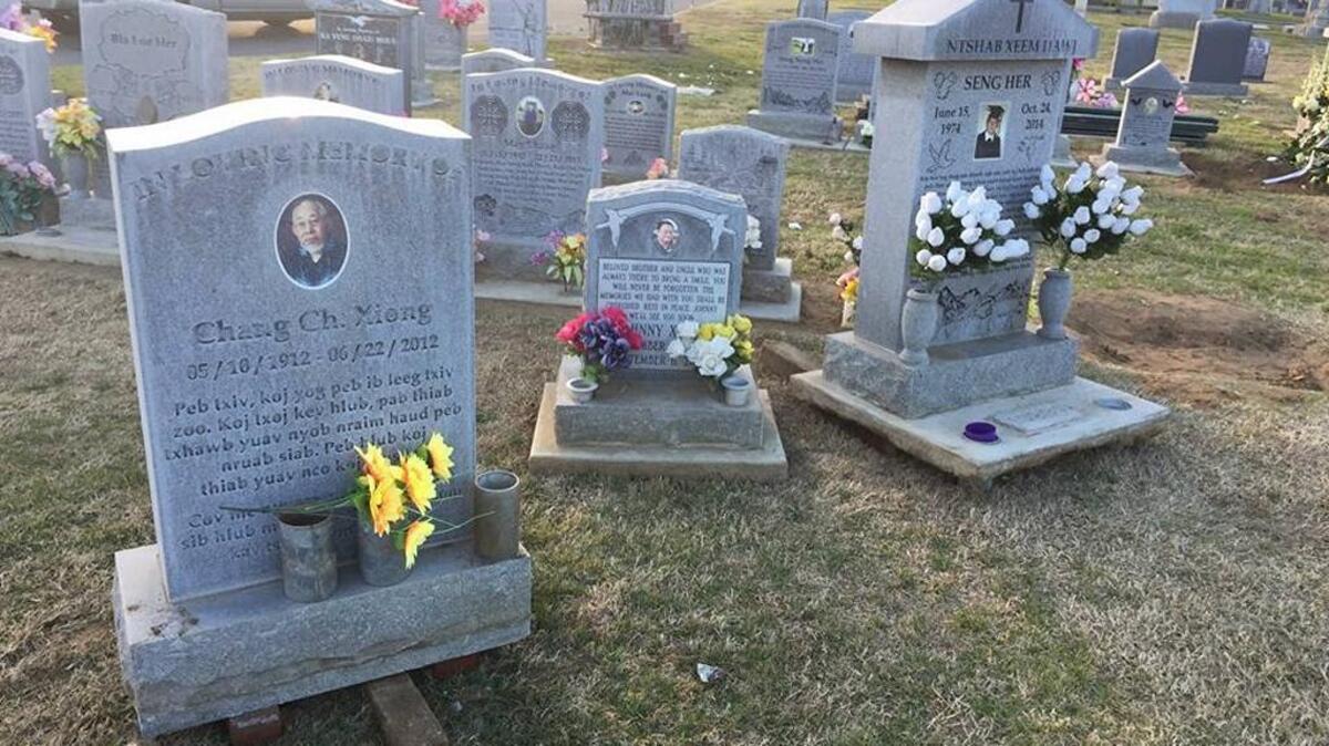 Grave markers were moved away from their gravesites, causing concerns about the spirits of the dead among some in the Hmong community in Fresno, California.