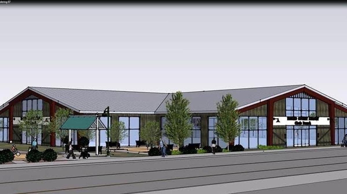 A rendering of the proposed Fresno County Library branch in Clovis.
