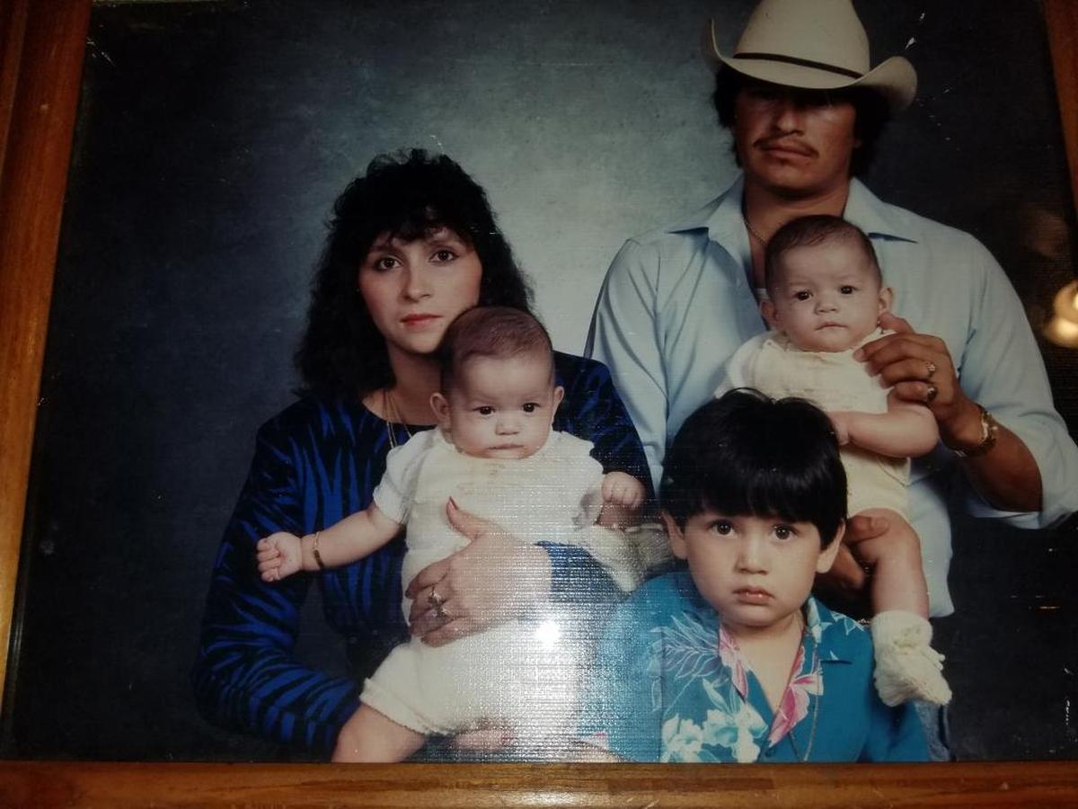 Gonzalo Ramirez with his wife and three sons, including Eddie Ramirez and his twin brother.