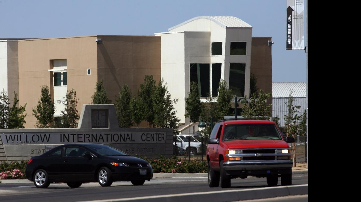 
Traffic turns onto southbound Willow Avenue as it leaves the Clovis Community College Center, formerly known as Willow International Center.
