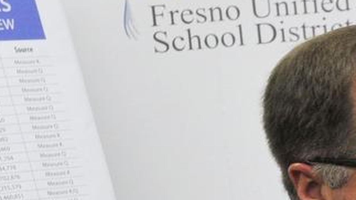 
Fresno Unified School District superintendent Michael Hanson explains the lease-leaseback agreement the district undertook for construction during a press conference held in July.
