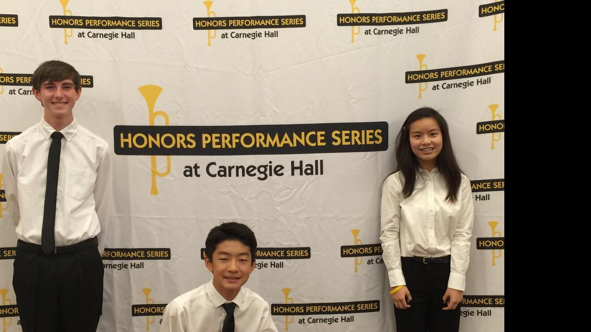 
Shayne Baldwin from Clark Intermediate, Jack Inouye from Granite Ridge Intermediate, Anjeli Macaranas from Fresno Christian School 
