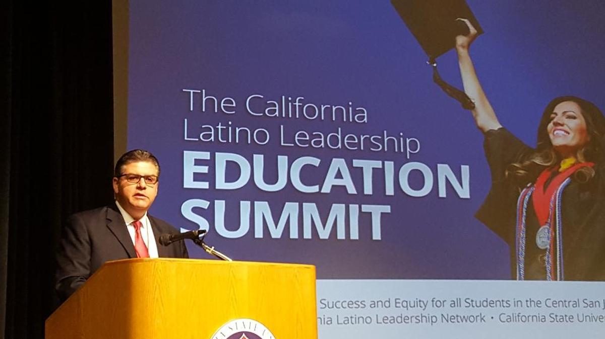 Fresno State President Joseph Castro opens the California Latino Leadership Education Summit, held Friday, Oct. 30, 2015, at Fresno State.