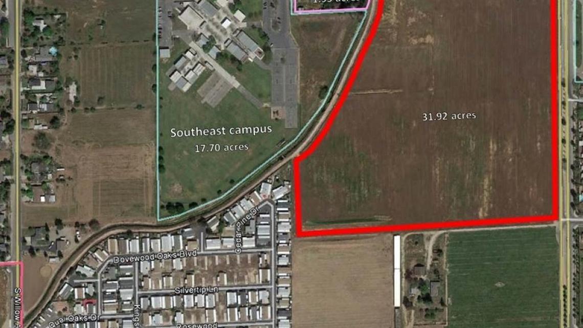An overview of new land the Fresno Unified board voted Wednesday to buy for new schools.