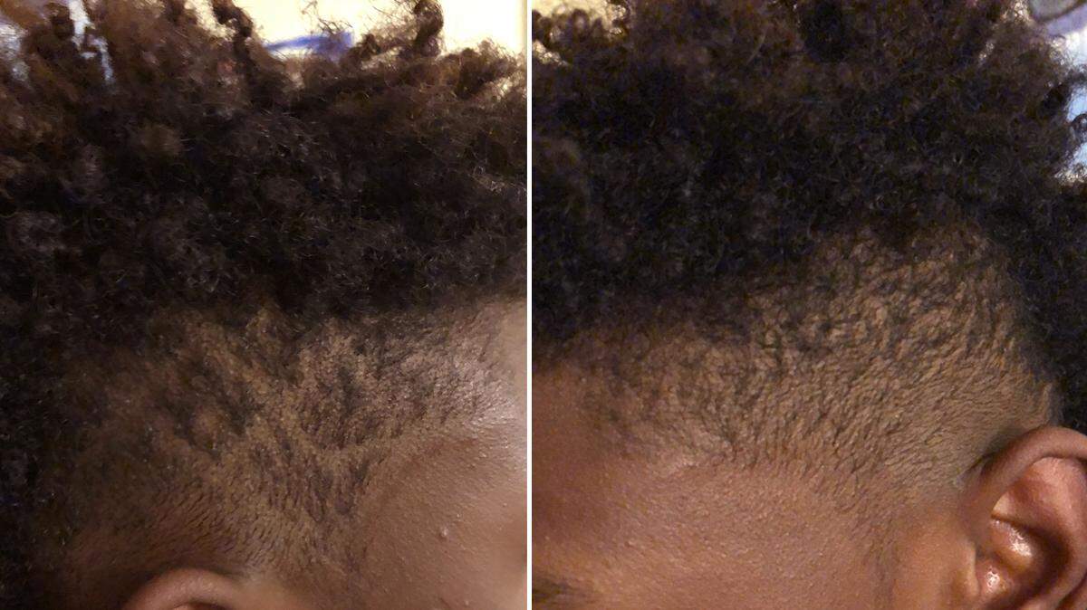 An eighth-grade Tenaya Middle School student was taken out of class because the lines in his haircut violated the school's dress code policy.