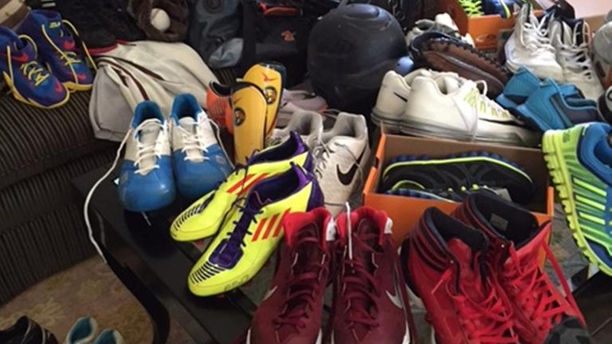 
Sports items donated for Mendota High School students.
