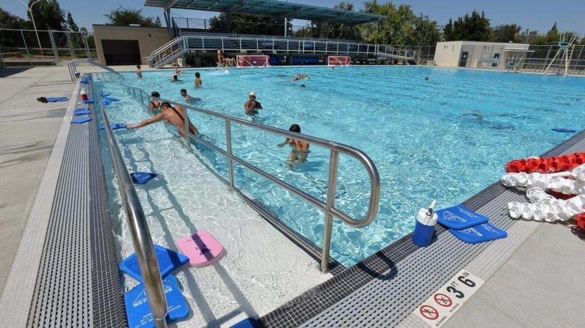 The new swimming complex at Hoover High School was one of many projects paid for with Measure Q funds.