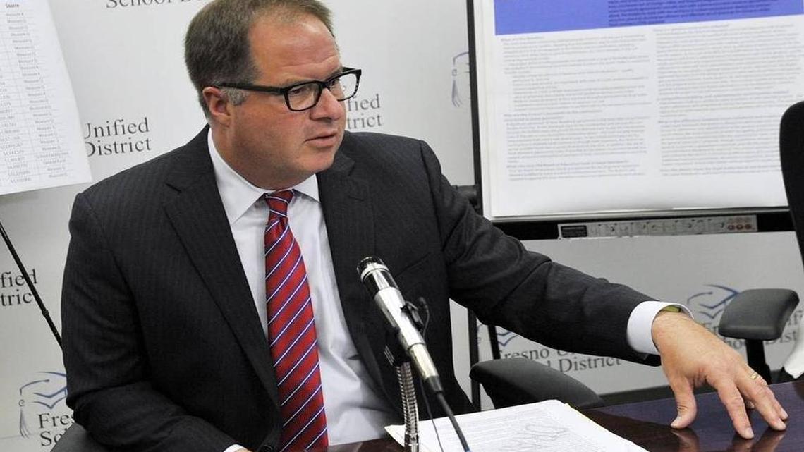 Michael Hanson said the delay in the Fresno Unified school board considering his evaluation was not related to a request from the teachers union.