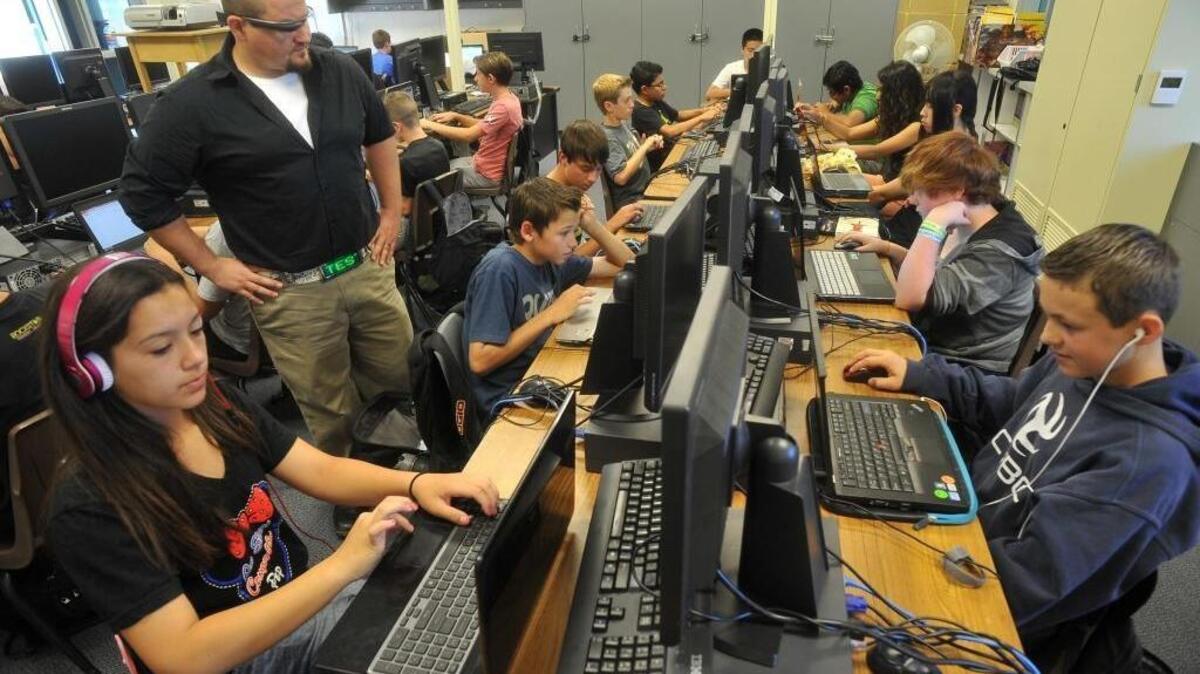 Clovis Unified students work on computers in 2015. The Common Core-aligned state standardized tests are adaptive, online exams. The latest results of the tests were released by the California Department of Education on Wednesday.