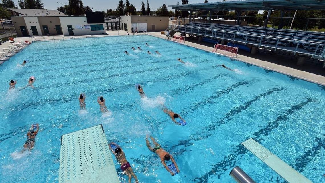 The new Hoover High swimming complex was one of many projects paid for by Measure Q in Fresno, Calif. The results of a Fresno Unified School District voter survey on a proposed bond measure for additional facilities improvements were presented to trustees Wednesday, June 15, 2016.