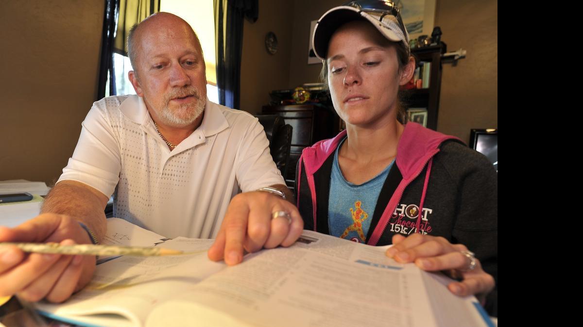 
Sanger High teacher Harlan Elrich, who’s part of a challenge to union dues scheduled for a U.S. Supreme Court hearing in the next term, mentors new Sanger teacher Catherine Michaelis-Waite.
