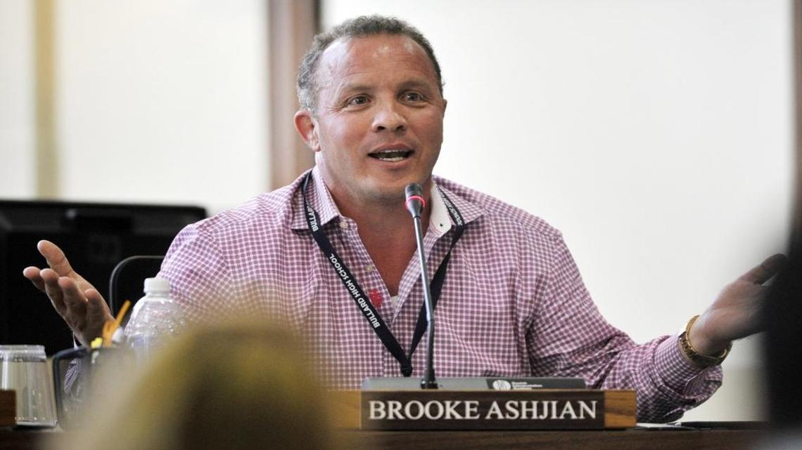 Fresno Unified school board member Brooke Ashjian at a meeting in 2015.