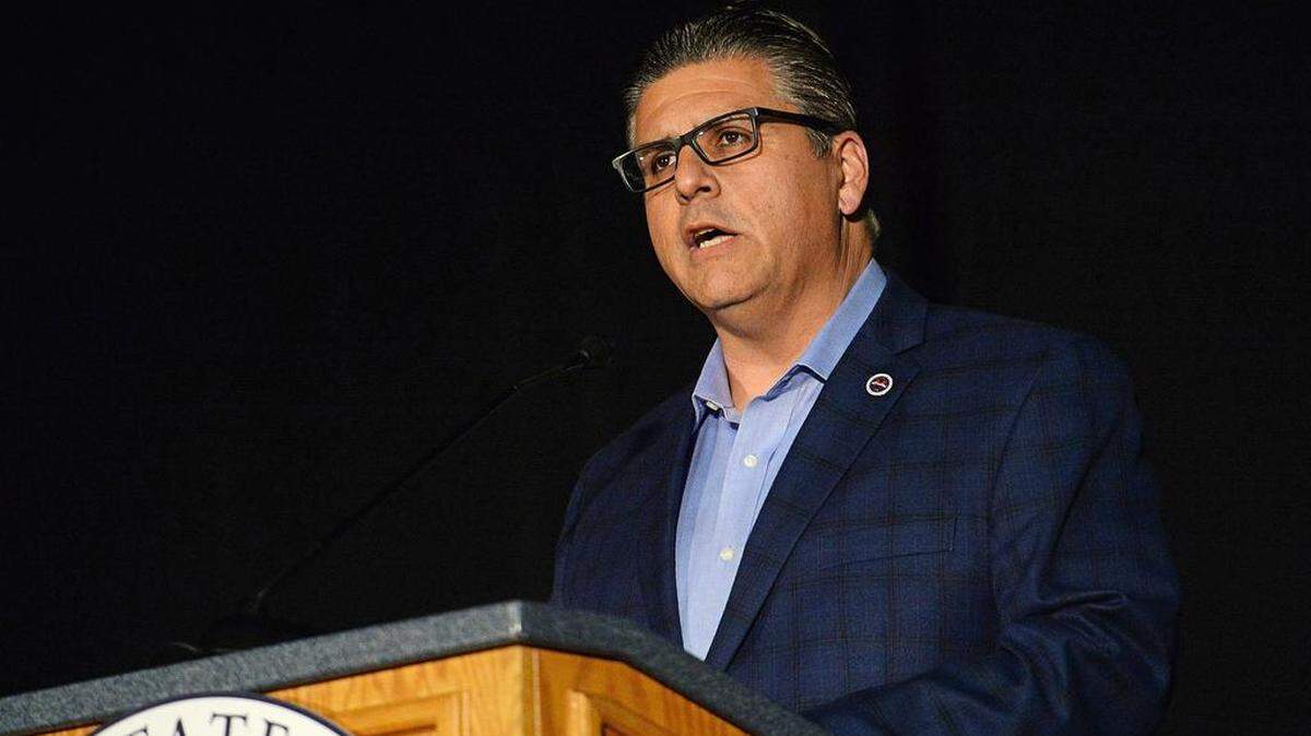 Then-Fresno State President Joseph Castro gives an introduction before holding a forum about how the university handled a social media controversy involving a professor.