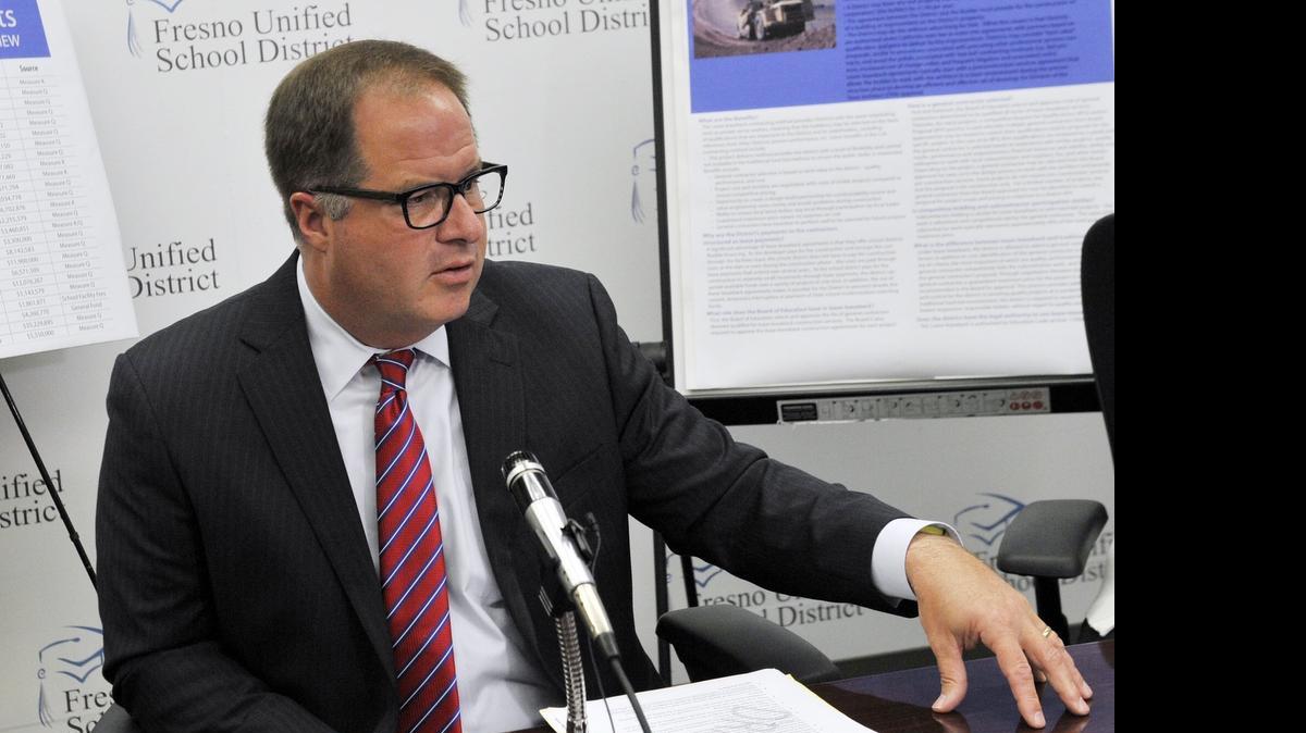 
Fresno Unified School District Superintendent Michael Hanson explains the lease-leaseback agreement.

