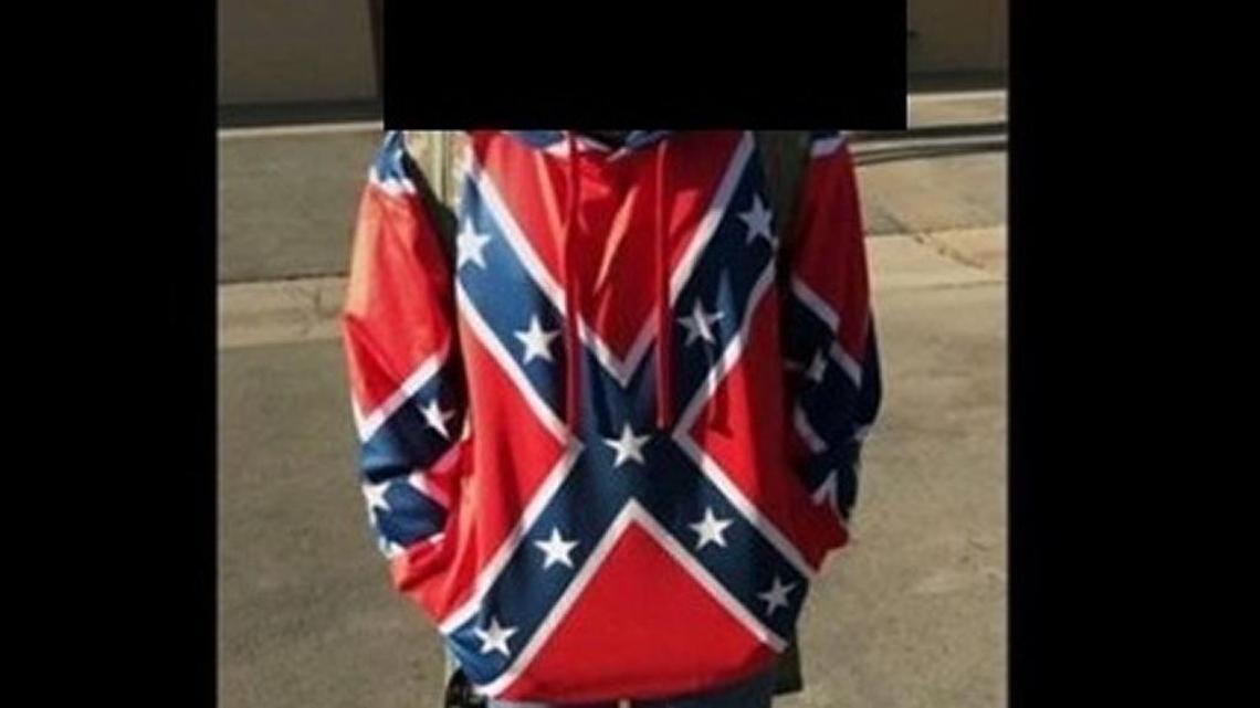 A Visalia mother kept her son home from high school, saying she feared for his safety after students labeled him a white supremacist when he wore a sweatshirt in the design of the Confederate flag.