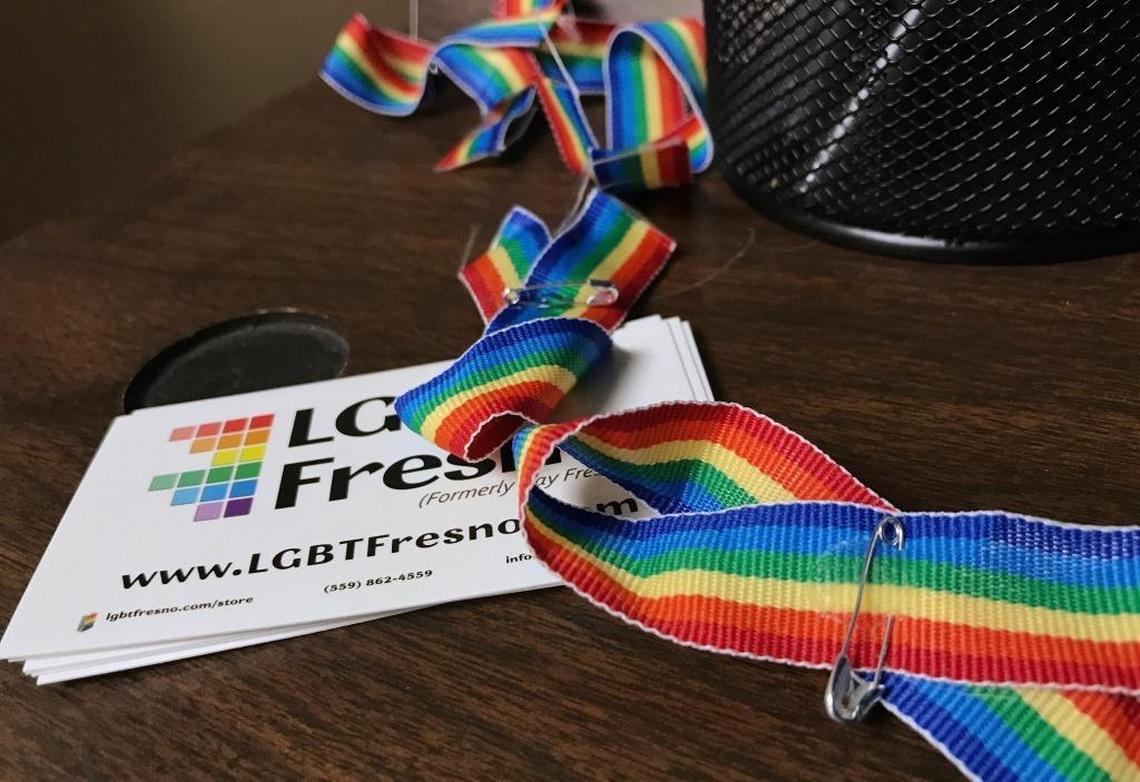 Ribbons were passed out before the start of the Fresno Unified School Board meeting Wednesday, Aug. 9, 2017.