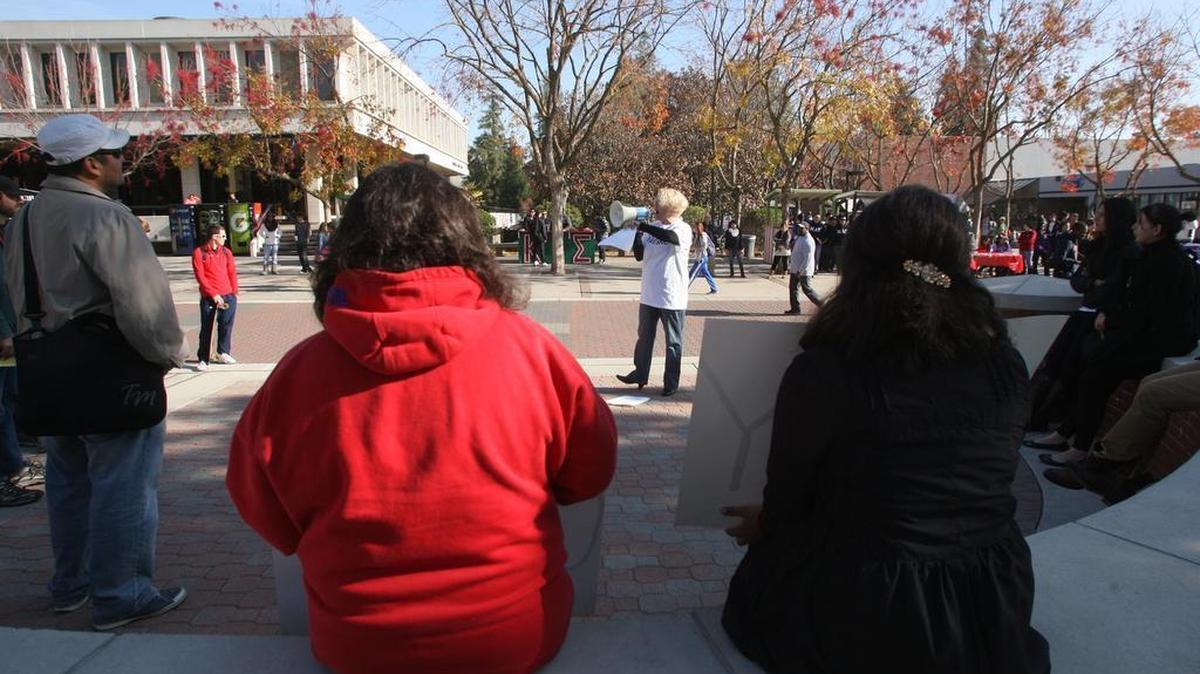 

The Student Union commands a prominent place in the center of the Fresno State campus, overlooking the free speech area.
