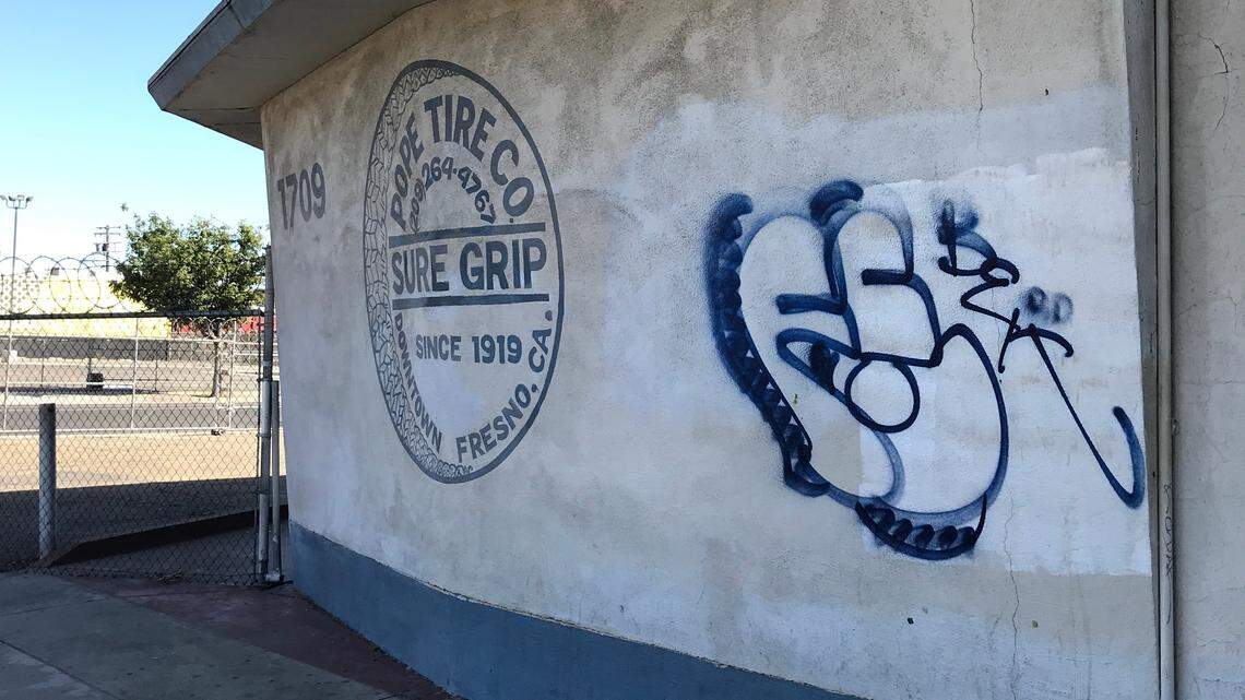 An image of graffiti seen on Broadway street in Fresno, Ca.
