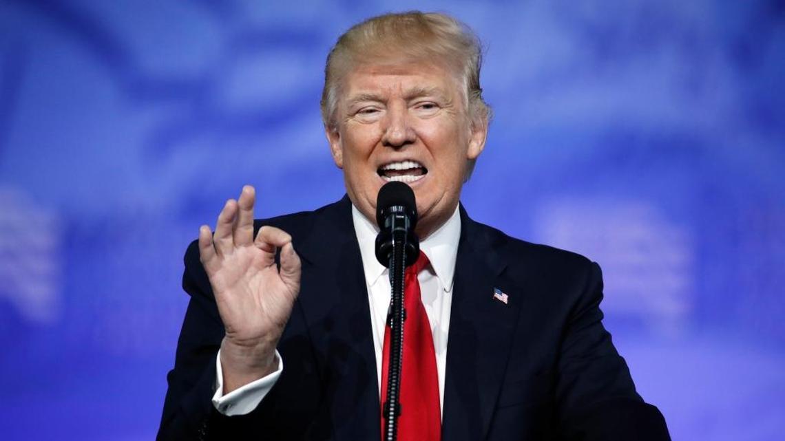 President Donald Trump speaks at the Conservative Political Action Conference earlier this year. His use of profanity, especially a recent vulgar reference to Haiti and African nations, has been criticized. But Bee ethics writer Andrew Fiala points out that Trump supporters appreciate his candor.