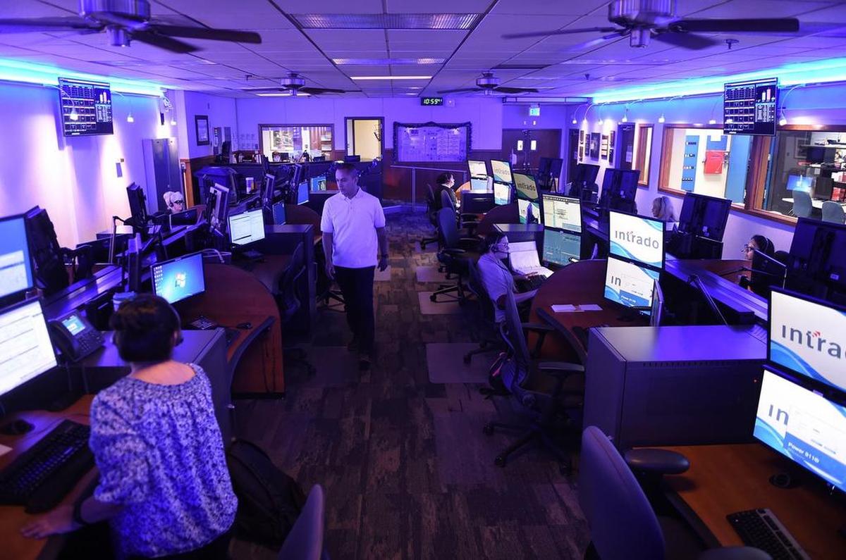 The Fresno Police Department’s Dispatch Center is seen in 2018.