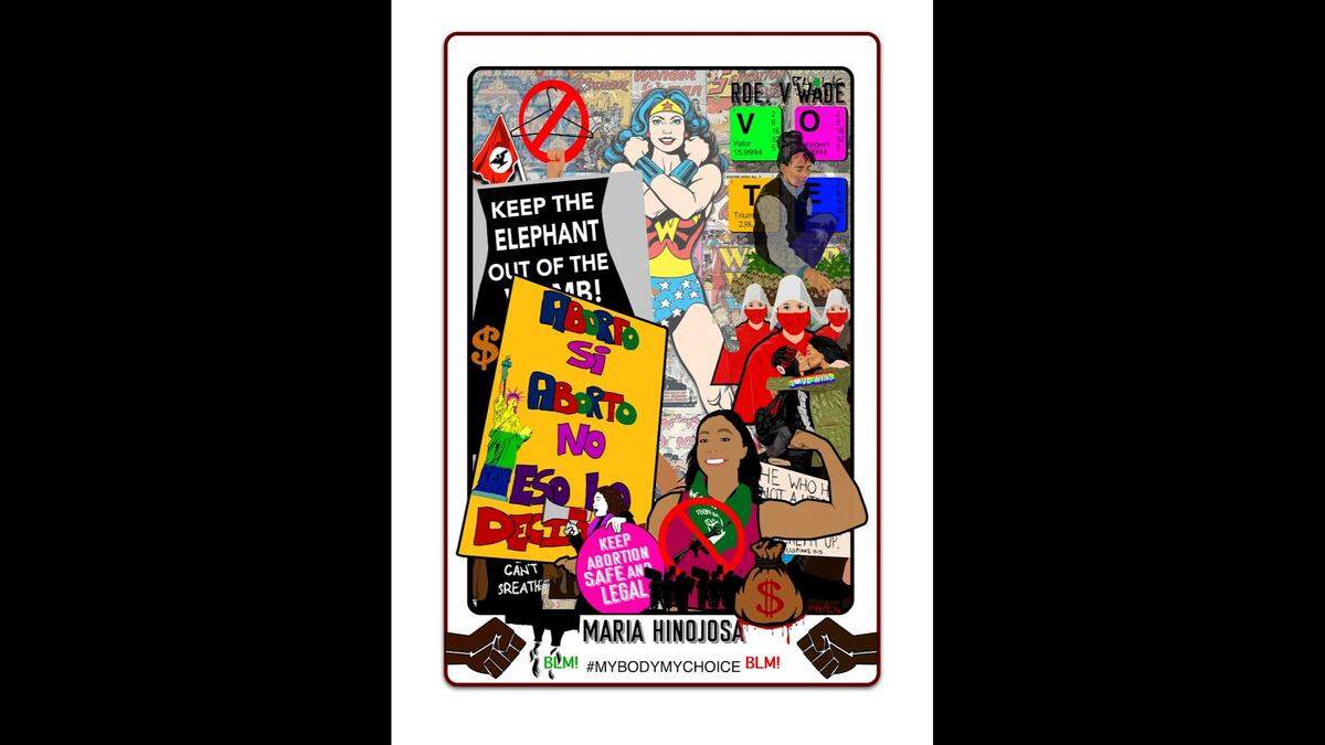 Alfredo Ponce created work featuring pro-choice images and slogans and posted it to Instagram, where his 9,500 followers know him as Pholk Giant.