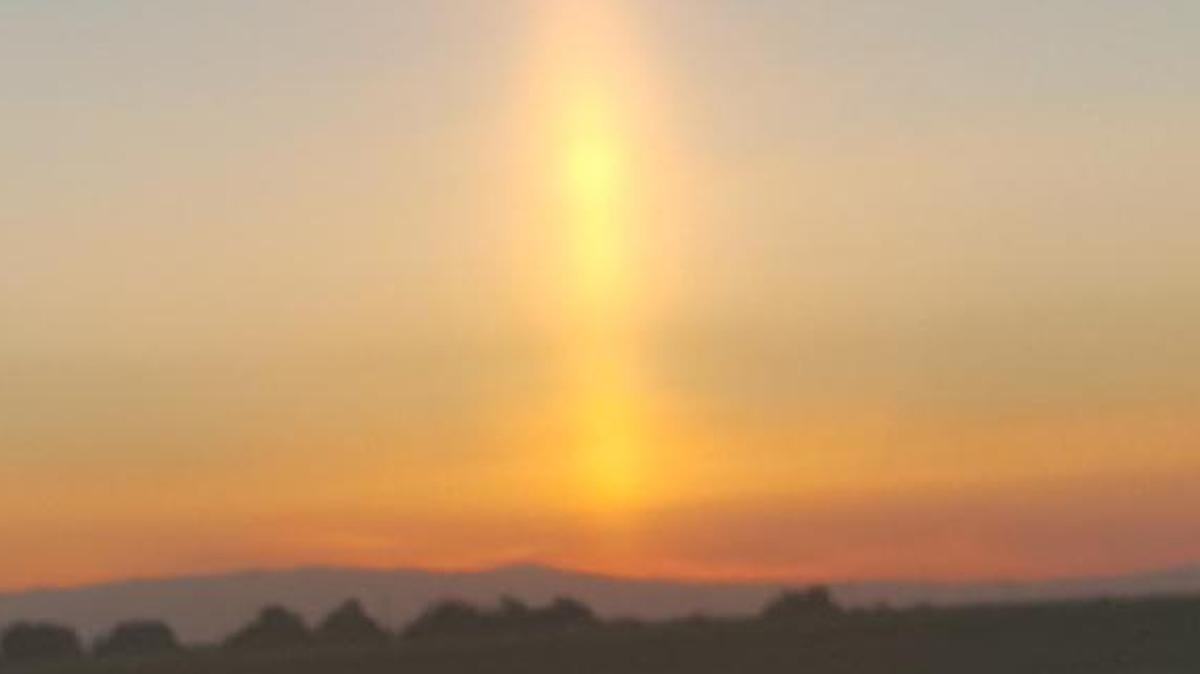 The strange sunset on Thursday, April 20 as seen from Highway 41.