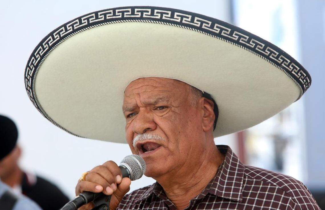 Rogelio Fernández sings at the Half-Way Store during the 45th annual Joaquín Murrieta Horse Pilgrimage on July 30, 2023.