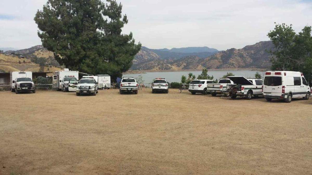 The Fresno County Sheriff’s Search and Rescue Command Post at Lakeview Marine at Pine Flat.