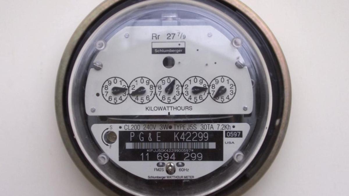 Photograph of household electric meter.