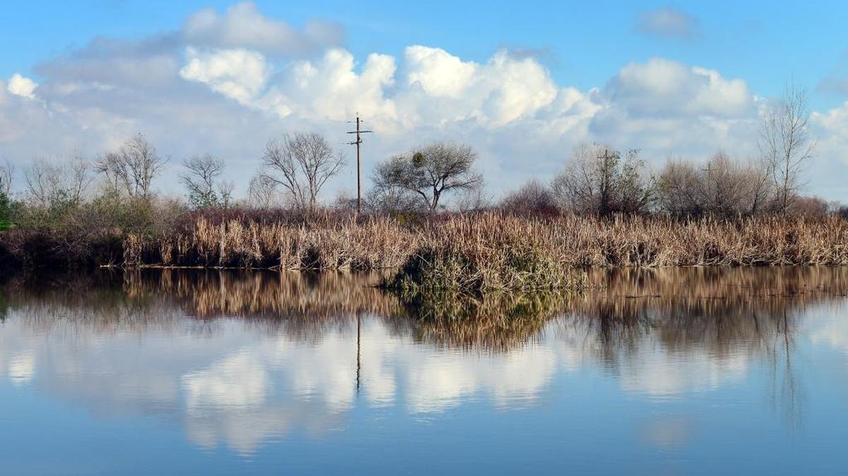 Water fills the San Joaquin River near the Mendota Pool after recent storms brought a deluge of water and snow to Central California, Tuesday, Jan. 24, 2017. A levee near Tranquillity, where the San Joaquin and Kings rivers merge, is being threatened.