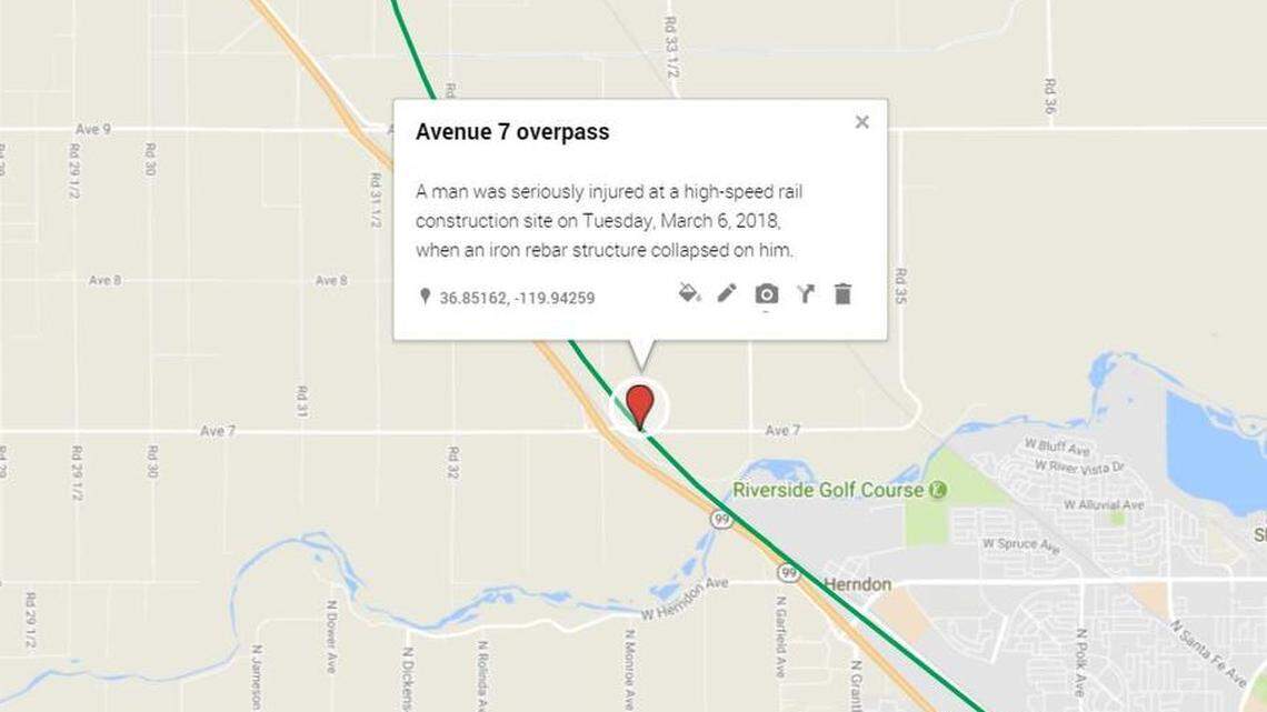 A man was seriously injured at a high-speed rail construction site on Tuesday, March 6, 2018, when an iron rebar structure collapsed on him.