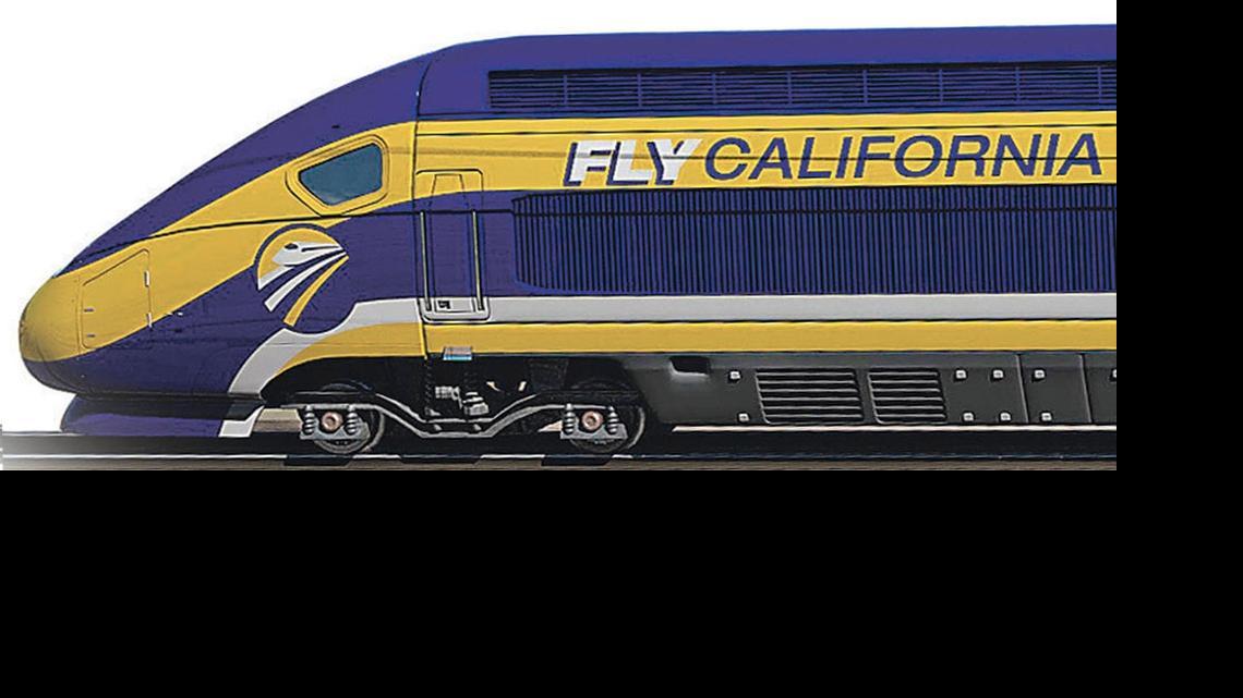 
An artist’s version of a California high-speed rail train.
