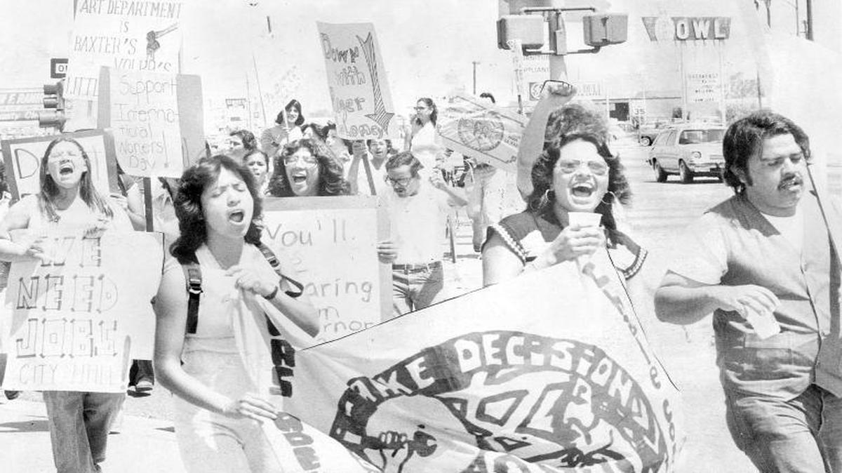 A protest to La Raza Studies being cut at Fresno State in 1970 included a march to Fresno City College.