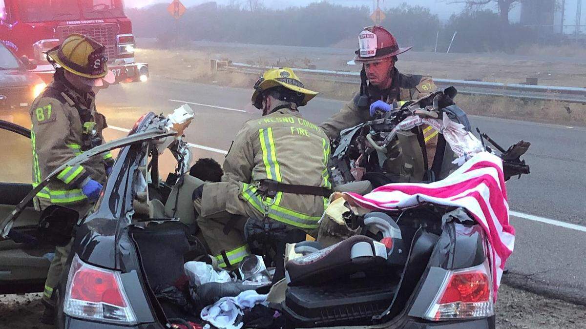 Fog and speed contributed to a crash Dec. 3, 2019, on Golden State Boulevard in Fresno, CA. One person was taken to the hospital with major inuries.