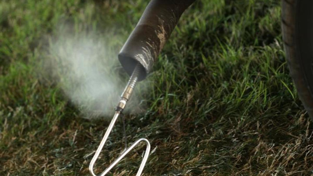 A two-speed idle test using a wand in the tail pipe of a vehicle screens for emissions at the free emission testing hosted at the Fresno County Fairgrounds in 2013. The San Joaquin Valley Air Pollution Control District and Valley Clean Air Now hosted the Tune In & Tune Up car clean-up event.
