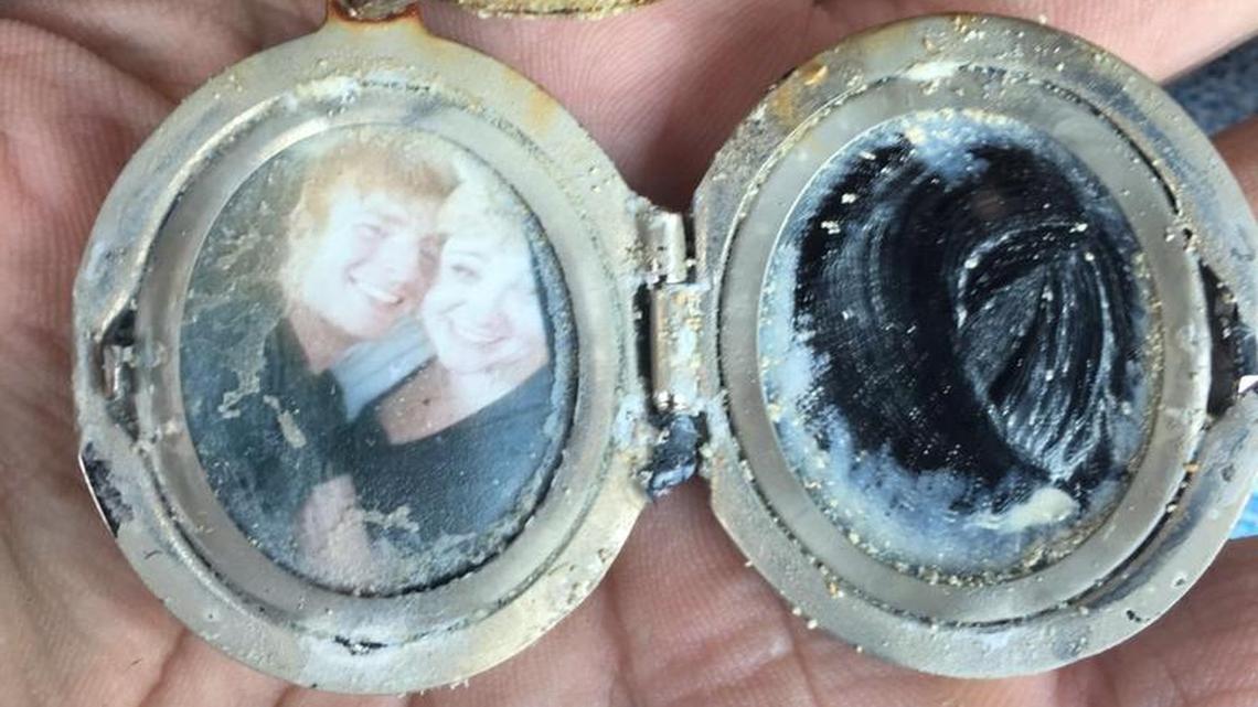 A locket found at the bottom of the ocean in the Bahamas had this picture and southern Fresno County coordinates etched on the outside.