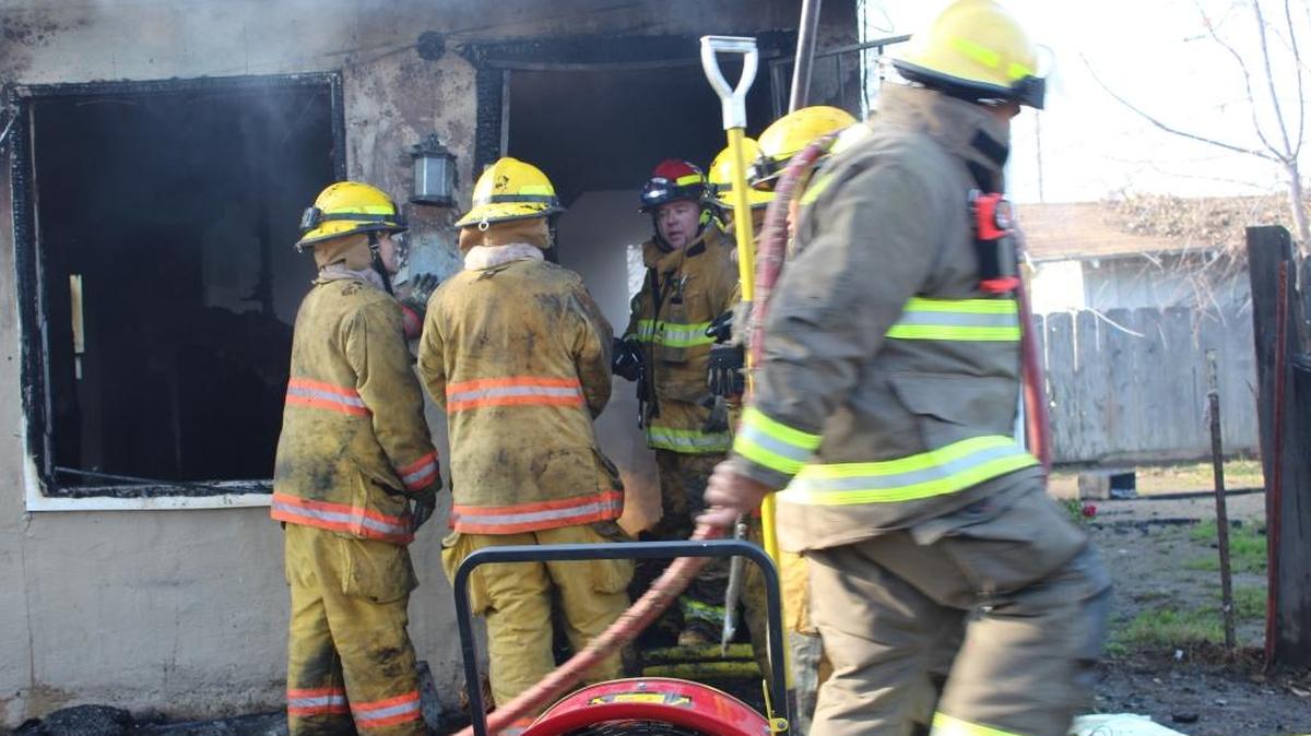 One person was killed and 13 others displaced early Sunday, Dec. 27, 2015 after flames gutted an apartment complex in Chowchilla.