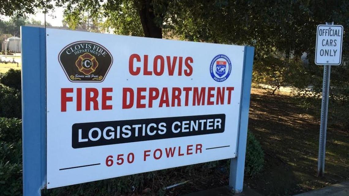The former fire station near Bullard and Fowler avenues in Clovis was being used as a supply center for Clovis Fire Department.