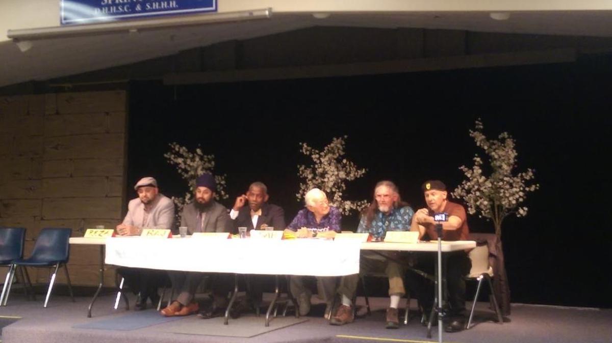 Panelists discuss experiences they have had with racism during the “Islamophobia” forum.