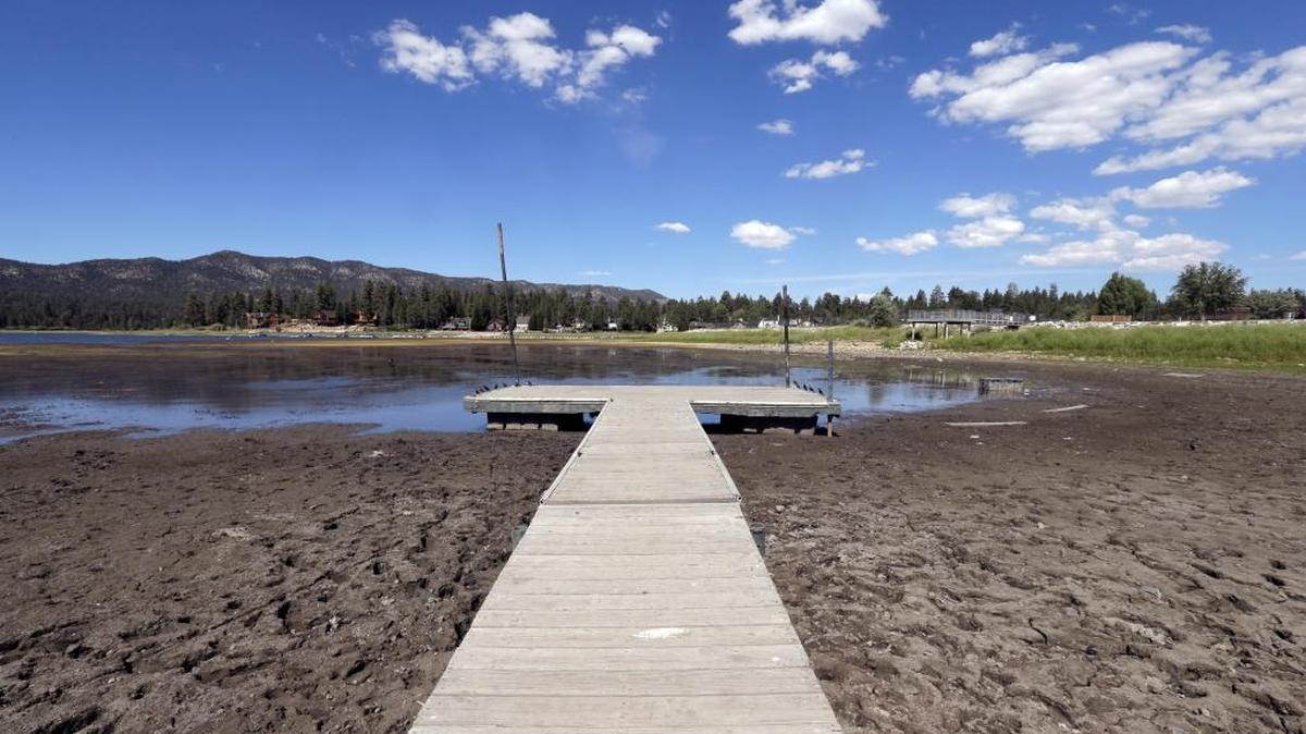 
Like many California lakes, Big Bear Lake has been hit by the state’s prolonged drought. The State Water Resources Control Board on Thursday, Oct. 1, 2015, said Californians have surpassed a mandate to save water for a third consecutive month, using nearly 27 percent less in August than the same month in 2013.
