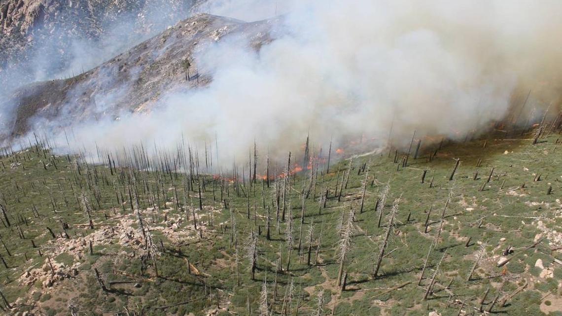 A lightning strike on June 24 started a fire in the Kennedy Meadows area of the Sequoia National Forest. The San Joaquin Air Pollution Control District warned residents of dangerous smoke levels.