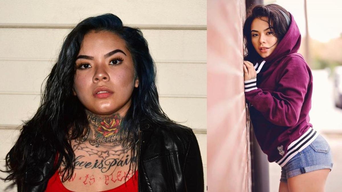 A mugshot of Mirella Ponce, left, went viral after Fresno police posted it on Facebook. Ponce, who faces felony probation on weapon and gang charges, is trying to start a modeling career.