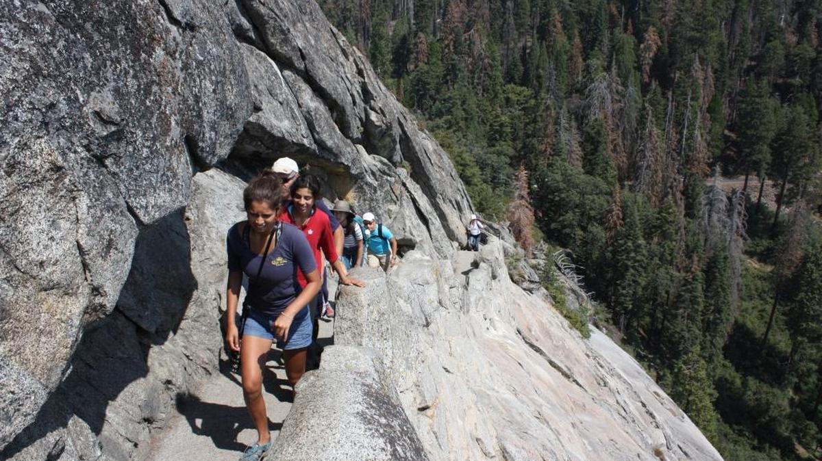 The 400-step stairway that has been carved into Moro Rock in Sequoia National Park is on the U.S. Register of Historic Places. It was created in 1931 by the National Park Service. Photograph taken Aug. 1, 2016.