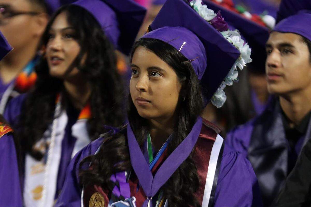 Madera South High graduate Naysa Villa had the top GPA with a 4.62 and was recognized at the graducation ceremony at Madera Memorial Stadium on June 7, 2023.