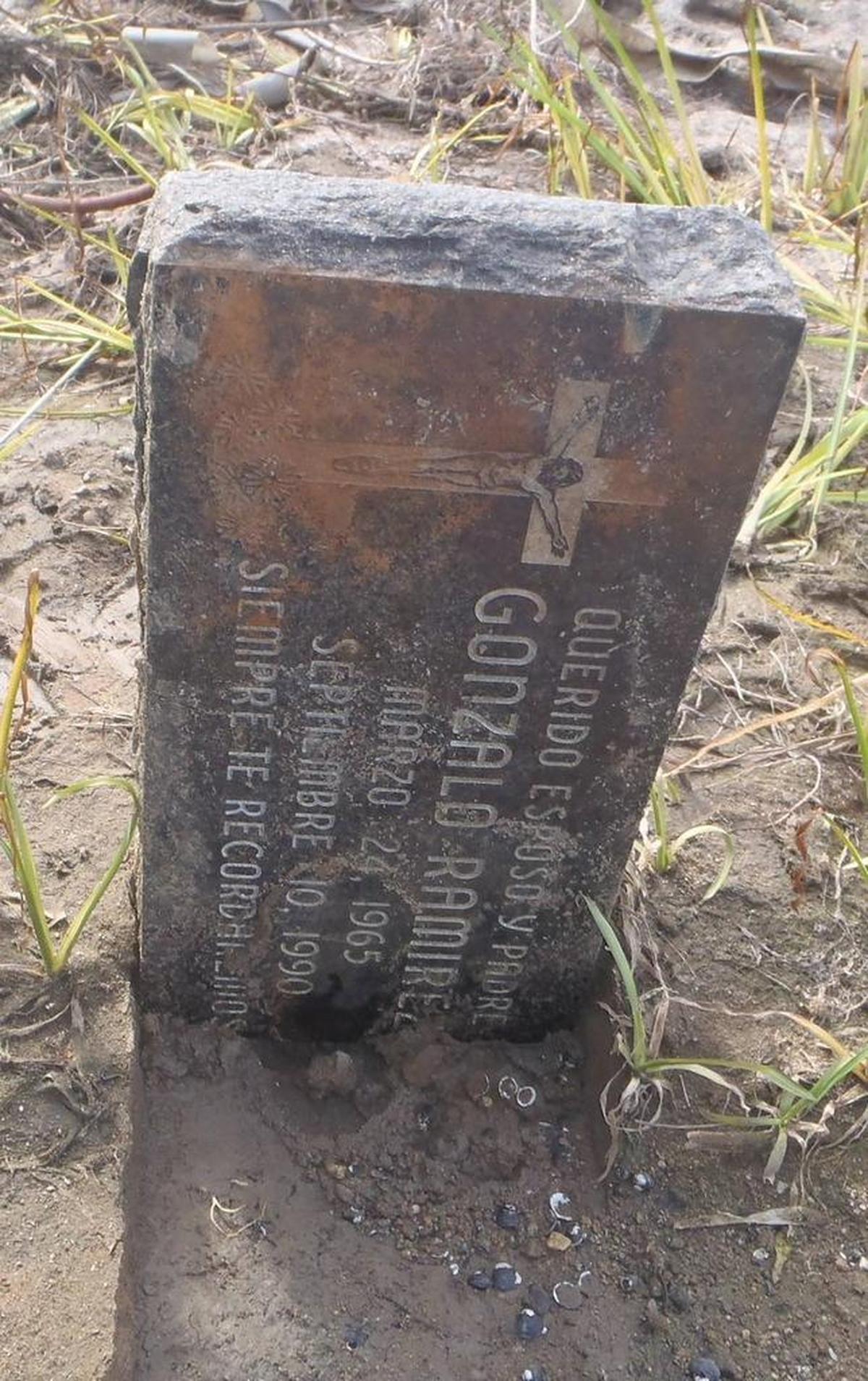 Fresno County Sheriff’s deputies found a headstone in a dry canal on Jan. 4, 2018 that belonged to the father of an Orosi, California family.