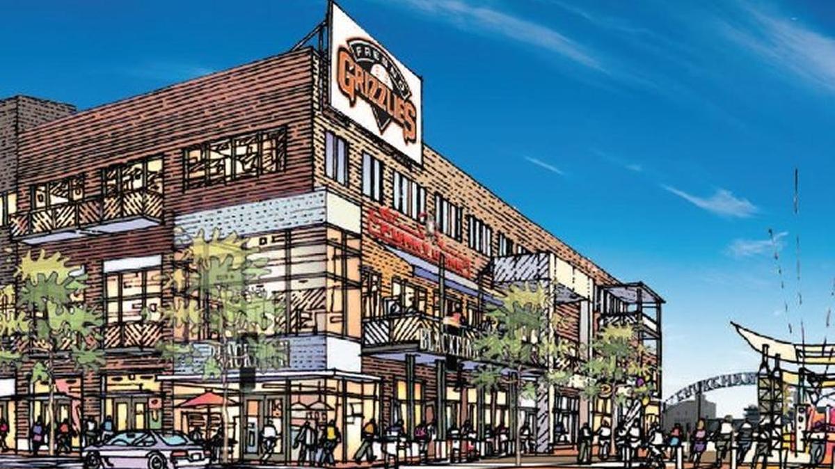 An artist’s rendering of the South Stadium project in downtown Fresno, one of four housing projects in the Valley receiving competitive grants or loans this week from the state’s greenhouse gas-reduction program.