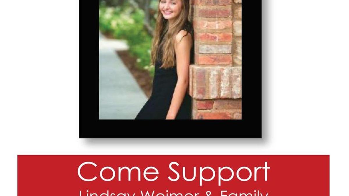 The flyer advertising the fund-raising event for Lindsay Weimer this Saturday.